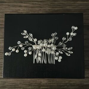 Bridal Flower Girl Silver Boho Wedding Gala Hair Comb Clip Hair Accessory